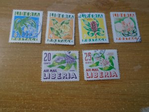 Liberia  #  350-53 / C91-92  used  Flowers