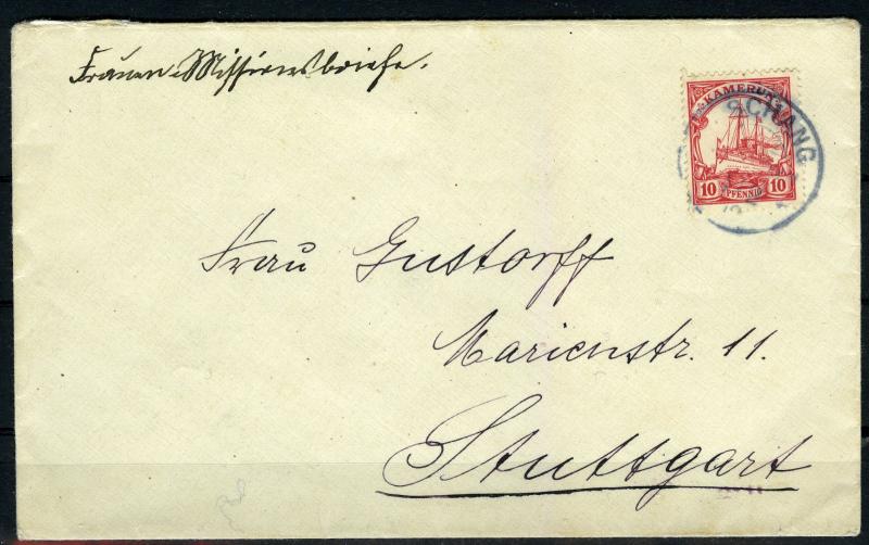 Kamerun, Cameroun,  1912 DSCHANG to Stuttgart