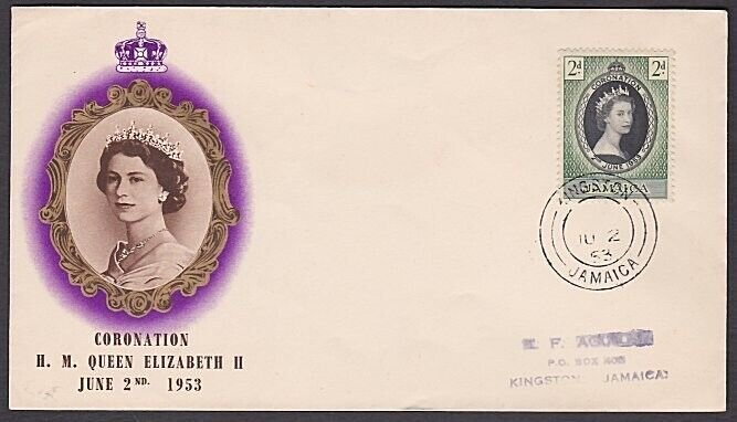 JAMAICA 1953 Coronation commem FDC.........................................A1493