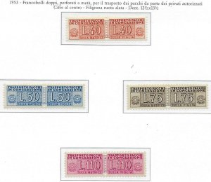 1953 Italy Parcel - Scott QY1-QY4 - All MNH, Undisturbed OG! - Cat= $400!