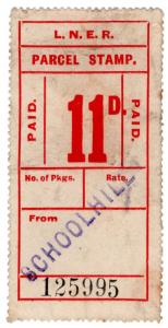 (I.B) London & North Eastern Railway : Parcel Stamp 11d (Aberdeen - Schoolhill) 