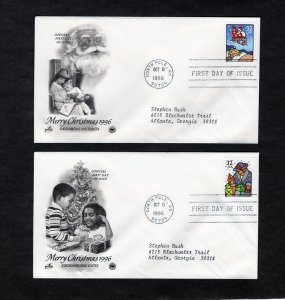 3108-3111 Christmas, set/4 FDC ArtCraft/PCS addressed