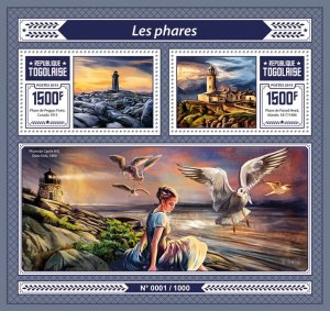 TOGO - 2015 - Lighthouses - Perf Souv Sheet - Mint Never Hinged