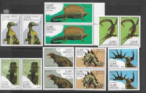 Guinea-Bissau 827-33 MNH Prehistoric cpl. set x 10 sets, vf.  2022 CV $100.00