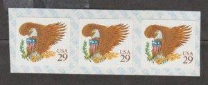 U.S. Scott #2595a Eagle and Shield Stamp - Mint NH Strip of 3