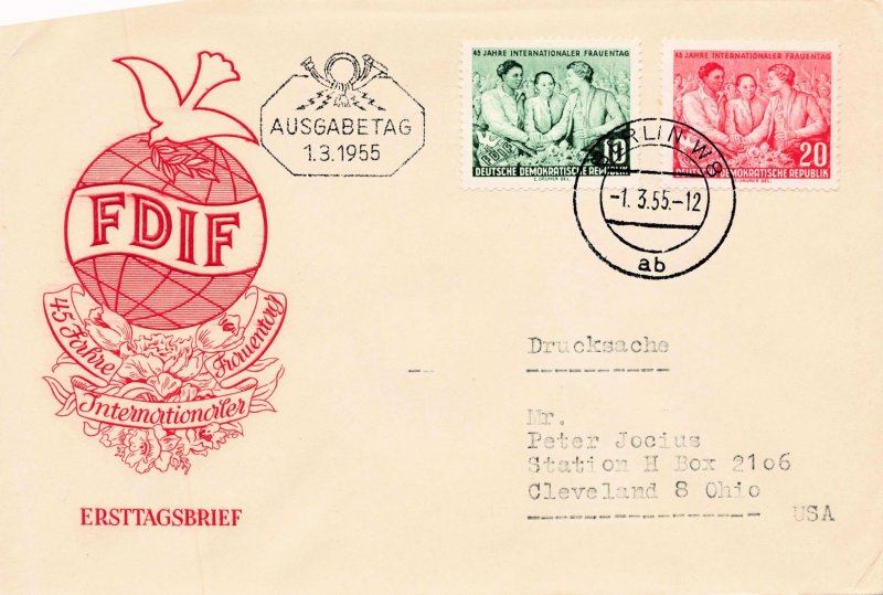 GERMANY  DDR 1955 YEAR SET OF FDC  231//277, B27  NO 271