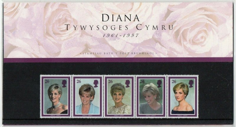 1997 Royal Mail Presentation Pack Diana the Welsh Edition (Cat £60) with Insert