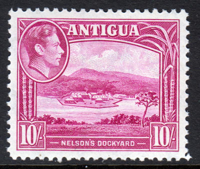 Antigua KGVI 1938 10/- 10s Magenta SG108 Mint Lightly Hinged