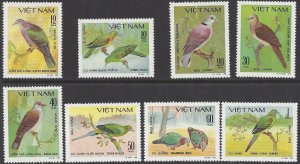 Vietnam #1124-31 MNH set, various doves, issued 1992