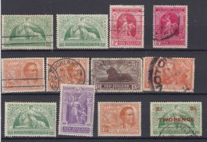 New Zealand 1920 Victory Collection Of 12 SG453/458 MH/VFU BP8781
