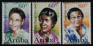 Aruba 139-41 MNH Famous Women, Livia Ecury, Lolita Euson, Laura Wernet-Paskel