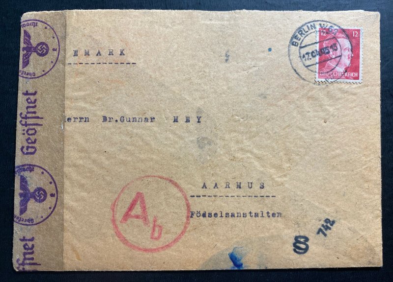 1945 Bergen Belsen Germany Concentration Camp KZ Cover to Aarhus Denmark