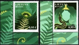 LITHUANIA 2022-07 EUROPA: Stories and Myths. Snake Plant. CORNER, MNH