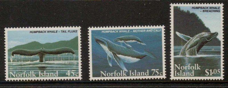 NORFOLK ISLAND SG587/9 1995 HUMPBACK WHALE MNH