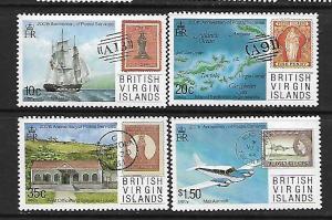 BRITISH VIRGIN ISLANDS, 590-593, MNH, 200TH SNNIV. POSTAL SERVICE