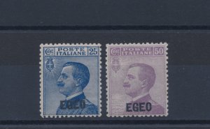 1912 EGEO, Stamps d'Italia of 1908 overprinted EGEO, n . 1/2, 2 values, MNH