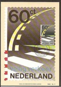 NETHERLAND 1982 AUTOMOBILE, ROAD SAFETY, EXIST OF SAFE MOVEMENT SET OF 1 MAXI...