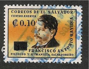 El Salvador Scott 853 Used. Gavidia Overprint