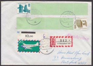 GERMANY 1973 registered cover - coil leader strips..........................W651