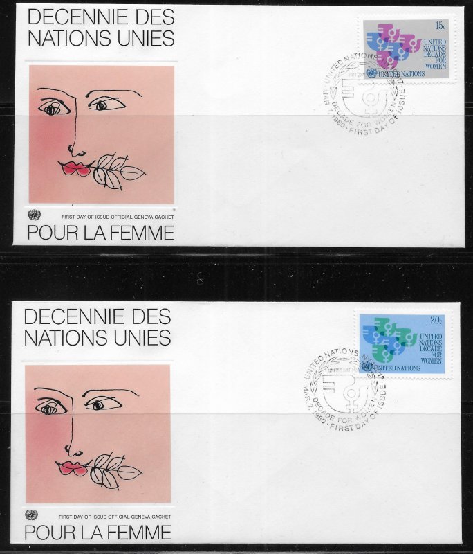 United Nations 318-19 Women's Decade Geneva Cachet FDC First Day Cover