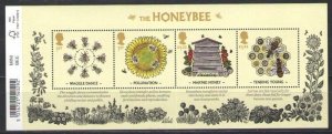 Great Britain United Kingdom 2015 Honeybees set of 4 stamps in block MNH