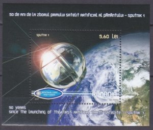 2007 Romania 6245/B411 50 years of the launch of Russian Sputnik 1