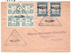 PARAGUAY GRAF ZEPPELIN Air Mail Cover GB Ipswich{samwells-covers}MA763