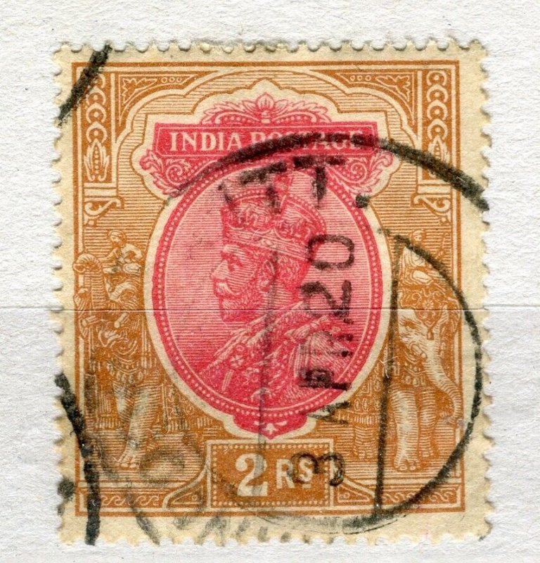 INDIA; 1912 early GV portrait issue fine used Shade of 2R. value