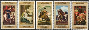 {Y004} Yemen 1968 Art Paintings Horses Velazquez set of 5 MNH Mi.751/5 9,00 Eur