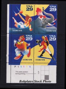 BOBPLATES #2750-3 Circus Plate Block of 4 F-VF MNH ~ See Details for #s/Pos