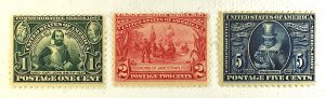 US STAMPS SCOTT #328-330 JAMESTOWN EXPOSITION ISSUE, 1907