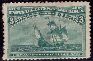 US Stamp #232 3c Columbian USED SCV $15