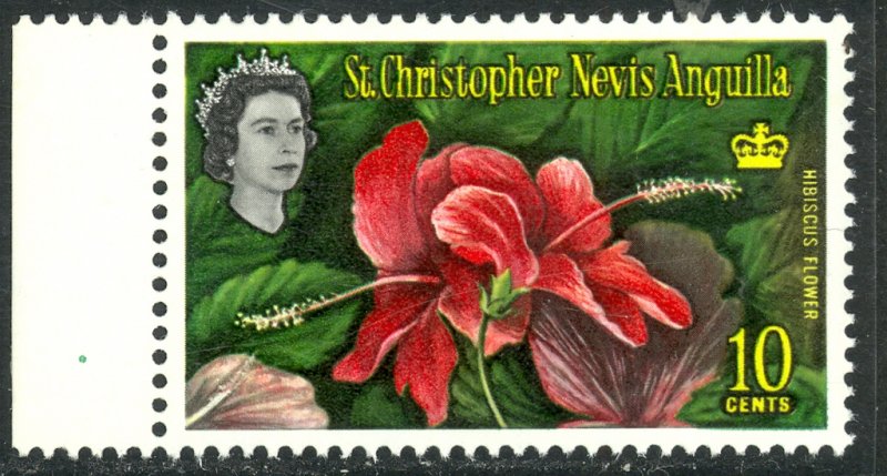 ST. KITTS NEVIS 1963 QE2 10c Hibiscus Flower Scott No. 152 MNH