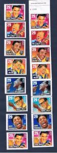 #2731-2737 MNH OG bklt strip of 8 & singles Music Legends Free S/H