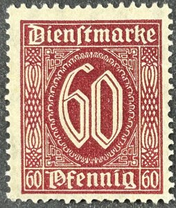 Germany 1921, SC O9, F, Unused, OG, HR