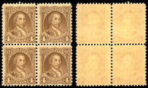 US Sc 709 Mint VLH BLOCK of 4 - 1932 1½¢ - Washington at Age 49 - See Scans