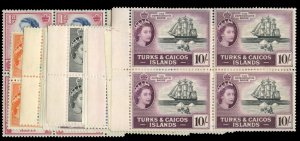 Turks & Caicos Islands #121-134 Cat$250, 1957-60 QEII, 1c-10sh (without £1),...