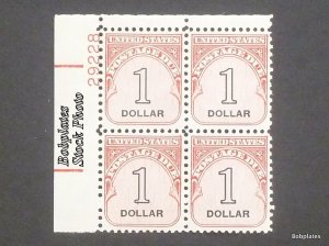 BOBPLATES #J100 Postage Due Plate Block Shiny MNH CV$9.5~See Details for #s/Pos