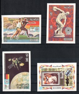 1972 Ras Al Khaimah - Summer Olympics (VI) - Mi-776B-778B + Mi-830B IMPERF