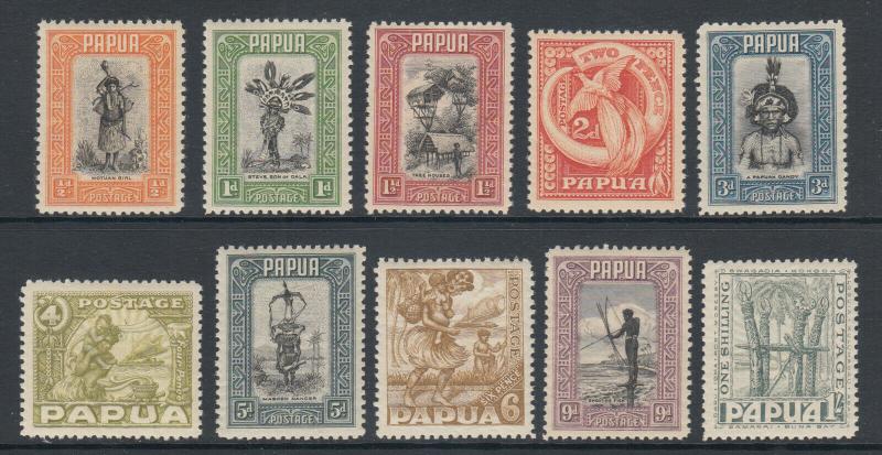 Papua Sc 94-103 MNH. 1932 Pictorials, short set to 1sh value, fresh, VF.