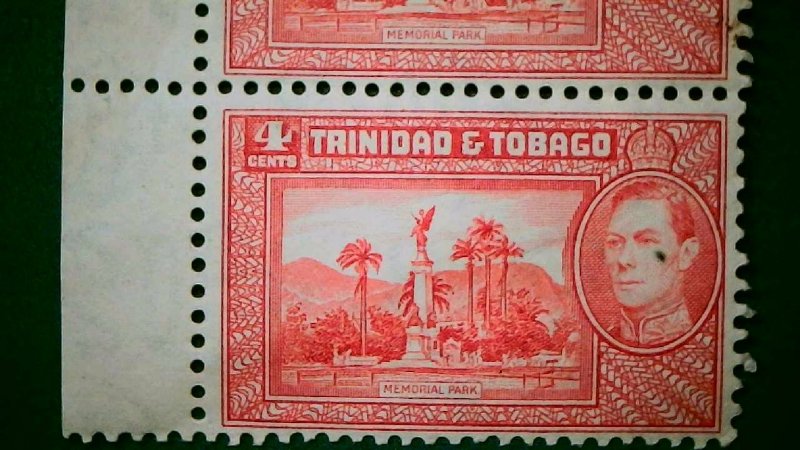 1941 Great Briton Scott# 53A Pair Trinidad and Ta Bago Crown Watermark