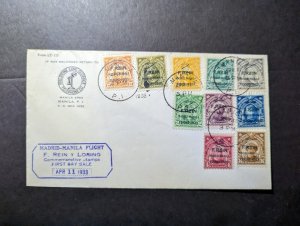 1933 Philippines Airmail First Day Cover FDC Manila PI