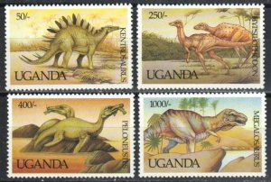 Uganda Stamp 996, 998, 1000, 1003  - Dinosaurs