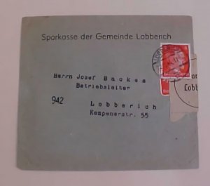 GERMAN  DEC 1944 LABELS x2 SPARKASSE LOBBERICH 2 DIFF. LABELS