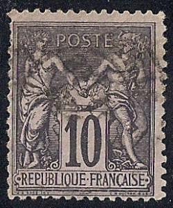 France #91 10C Peace & Commerce, Stamp used Avg. Type 2