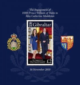 Gibraltar 2011 - Royal Wedding - Will and Kate - Scott #1283 -Souvenir sheet MNH