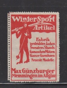 German Advertising Stamp- Winter Clothing & Accessories Max Günzburger,Memmingen