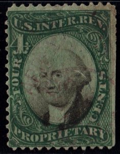 RB4a 4¢ Proprietary Stamp (1874) Used/Fault