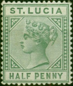 St Lucia 1891 1/2d Dull Green SG43 Fine VLMM 