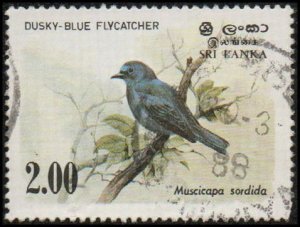 Sri Lanka 693 - Used - 2r Dusky-blue Flycatcher (1983) (cv $1.50)